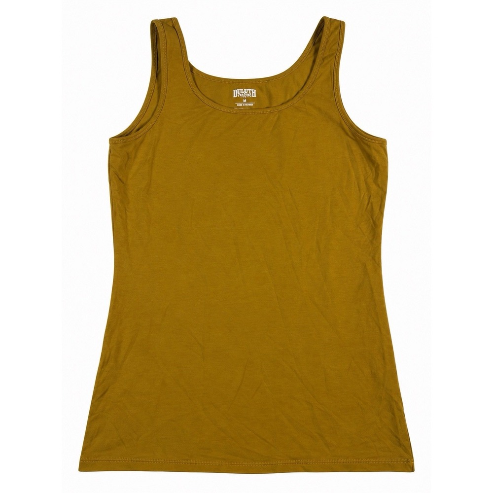 Duluth Trading Co. Tank Womens Mustard Yellow No-Yank Racerback